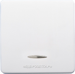 Выключатель 1-клавишный проходной с подсветкой (с двух мест), цвет Белый, FEDE