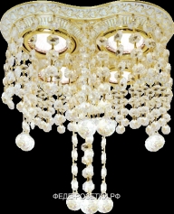 FEDE Светл.золо./Бел.патина Светлиник на 4 лампы скристаллами Gold White Patina (Oro Blanco Decape)