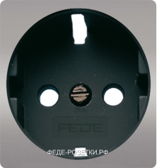 FEDE Светлый хром/ Черный Обрамление розетки 2к+з Bright Chrome (Cromo Brillo)