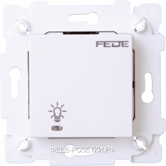FEDE Белый Сенсорный одноклавишный выключатель 600 Вт с подсветкой White (Blanco)