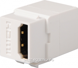 FEDE Белый Розетка HDMI (Коннектор) соединение Jack-to-jack, позолоченные контакты White (Blanco)
