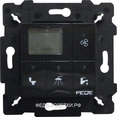 FEDE Черный Сенсорный выключатель для ванной (800 Вт освещение, 150 Вт вентиляция) Black (Negro)