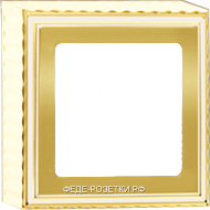 Коробка с рамкой 1-ая (одинарная), цвет Светлое золото/Белая патина, Roma Surface