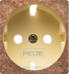 FEDE Состаренная медь/ Бежевый Обрамление розетки 2к+з, цвет Rustic Cooper (Rustico Cobrizo)