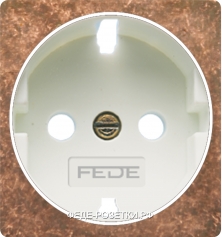 FEDE Состаренная медь/ Белый Обрамление розетки 2к+з Rustic Cooper (Rustico Cobrizo)