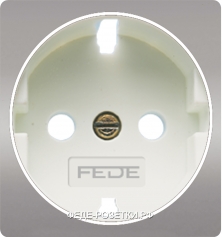 FEDE Светлый хром/ Белый Обрамление розетки 2к+з Bright Chrome (Cromo Brillo)