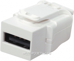 FEDE Белый Розетка USB 2.0А-А соединение Jack-to-jack коннектор, никелевое напыление White (Blanco)