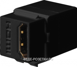 FEDE Черный Розетка HDMI (Коннектор) соединение Jack-to-jack, позолоченные контакты Black (Negro)