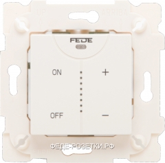 FEDE Белый Сенсорный светорег.электрон. с суппортом,диммер (600Вт актив, 200Вт резис) White (Blanco)