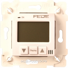 FEDE Светлое золото / Бежевый Терморегулятор цифровой 16А с LCD монитором Bright Gold (Oro Brillo)