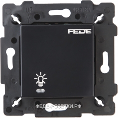 FEDE Черный Сенсорный одноклавишный выключатель 600 Вт с подсветкой Black (Negro)