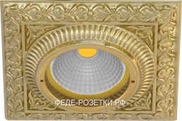 FEDE San Sebastian Светлое золото Квадратный точечный светильникиз латуни Bright Gold (Oro Brillo)